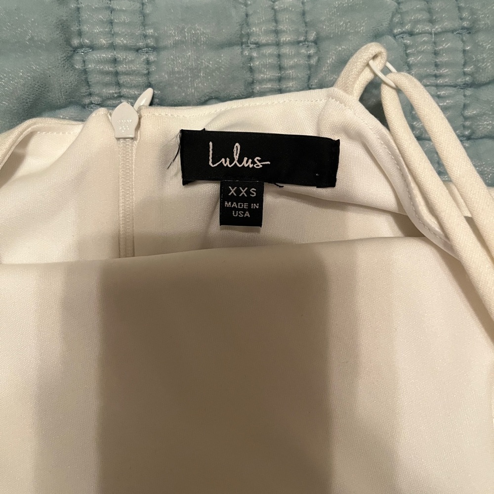 Lulu's Cream Ruffle Hem Mini Dress - Picture 3 of 3
